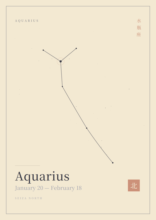 Aquarius constellation print — SEIZA NORTH