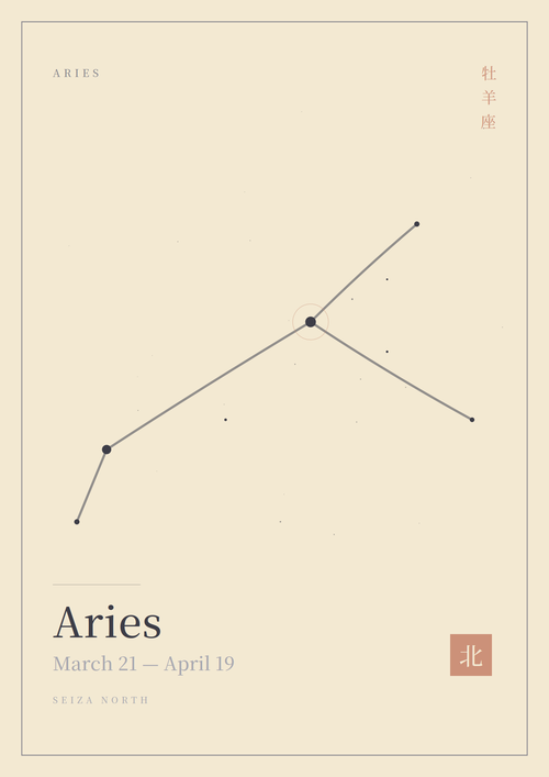 Aries constellation print — SEIZA NORTH