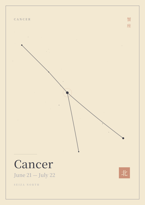 Cancer constellation print — SEIZA NORTH