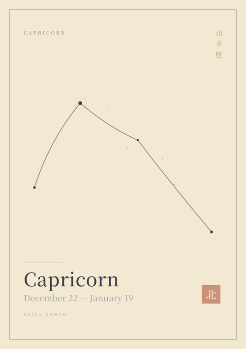 Capricorn constellation print — SEIZA NORTH
